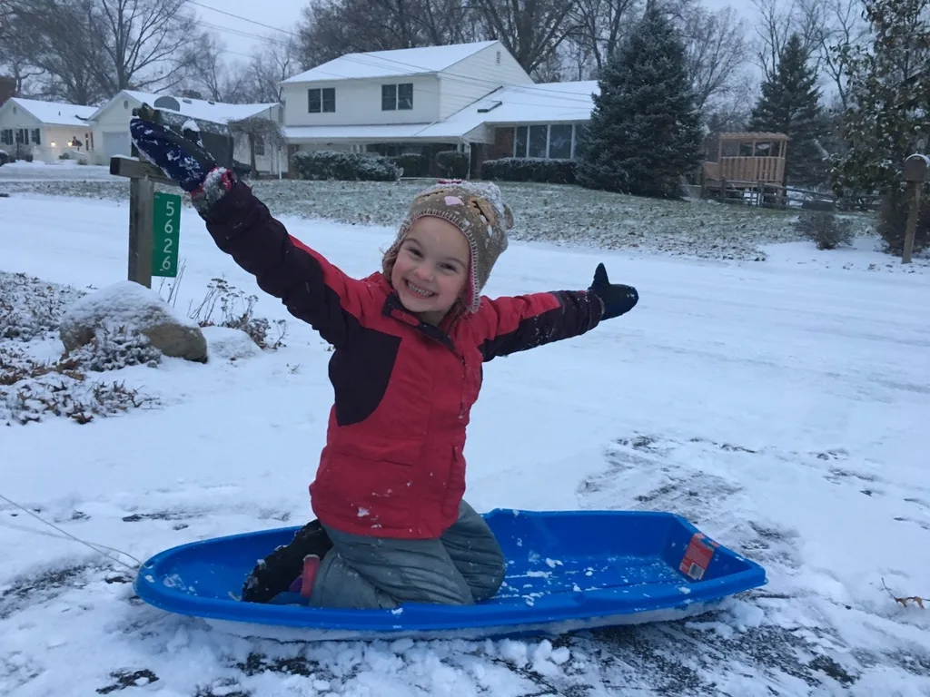 First snow of the season! Just enough for some outdoor fun!