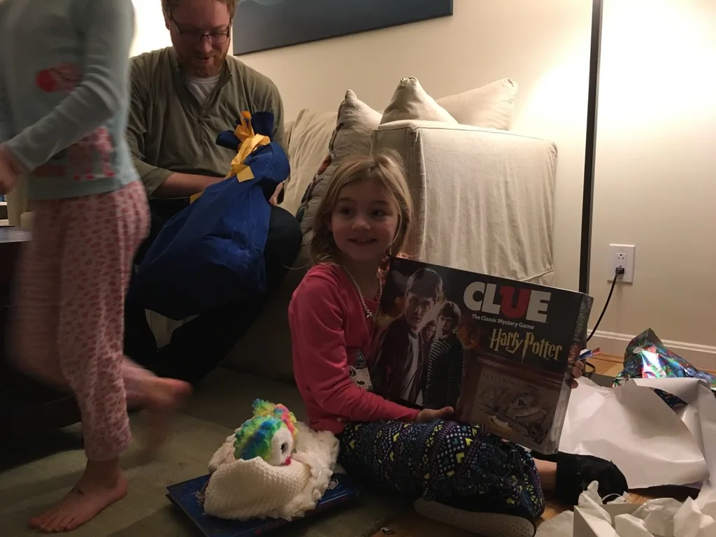 A rare gathering of all five sisters on Christmas Eve, and another fun Christmas morning with Auntie Em.