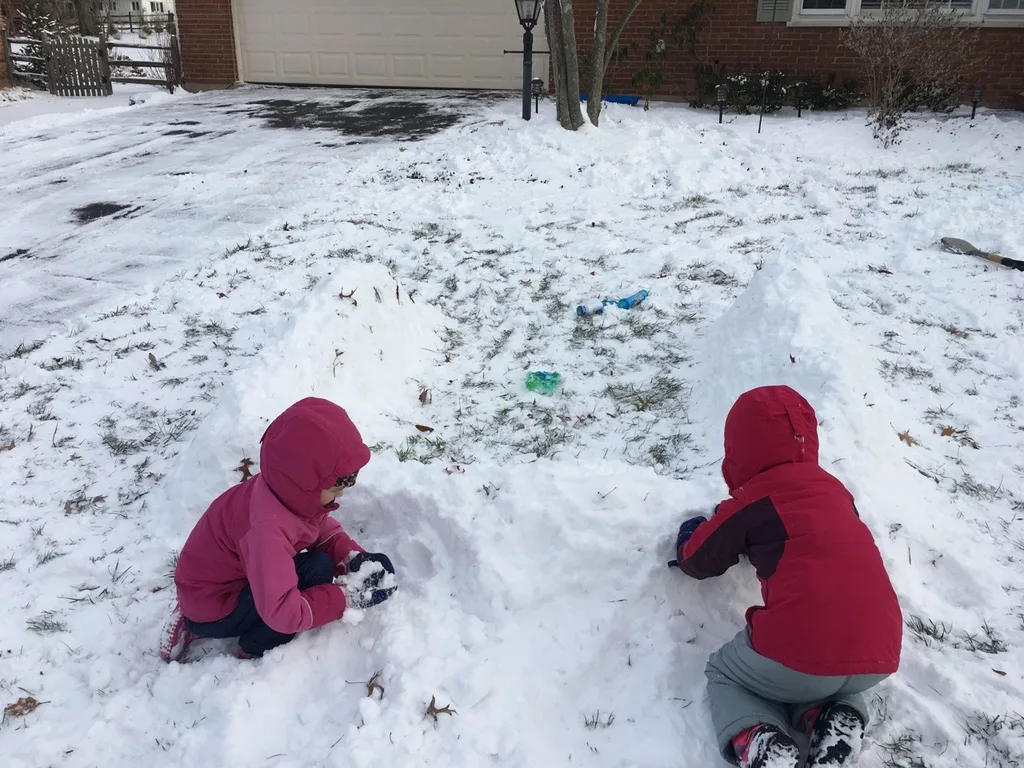 After many attempts, they finally agreed to let me take some pictures of their snow fort.