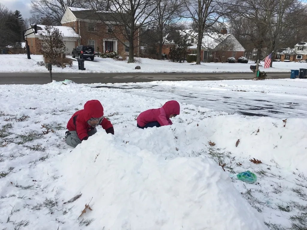 After many attempts, they finally agreed to let me take some pictures of their snow fort.