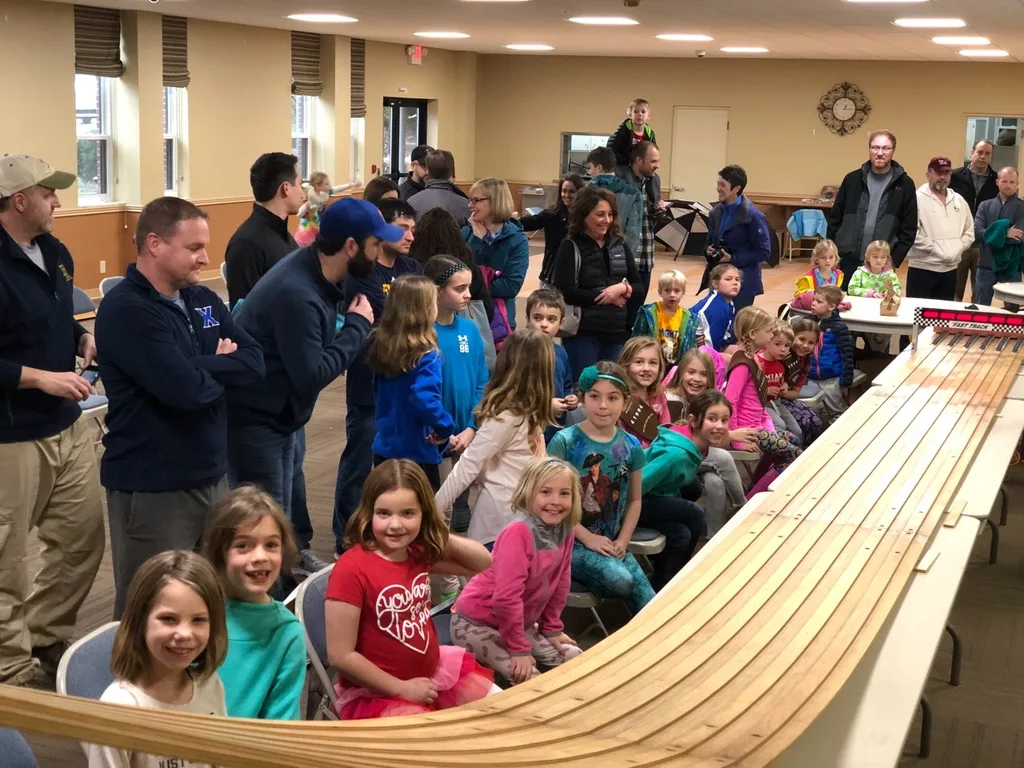 What a fun Girl Scout day - Pinewood Derby and Cosmic Bowling!