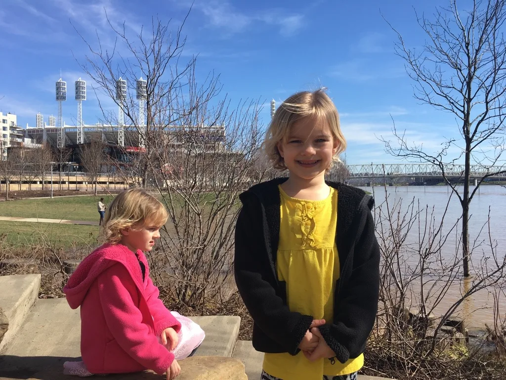 A flooded river, and waffles