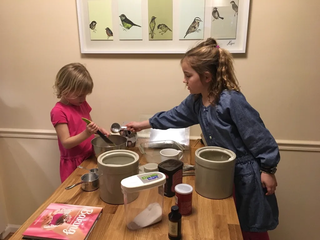 New kitchen island: kid bakers approve!