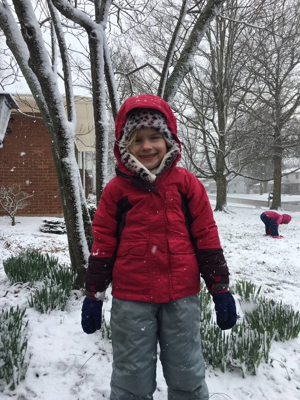 While I hoped it was the last hurrah of winter, Gwen and Josie were thrilled with our unexpected snow squall.