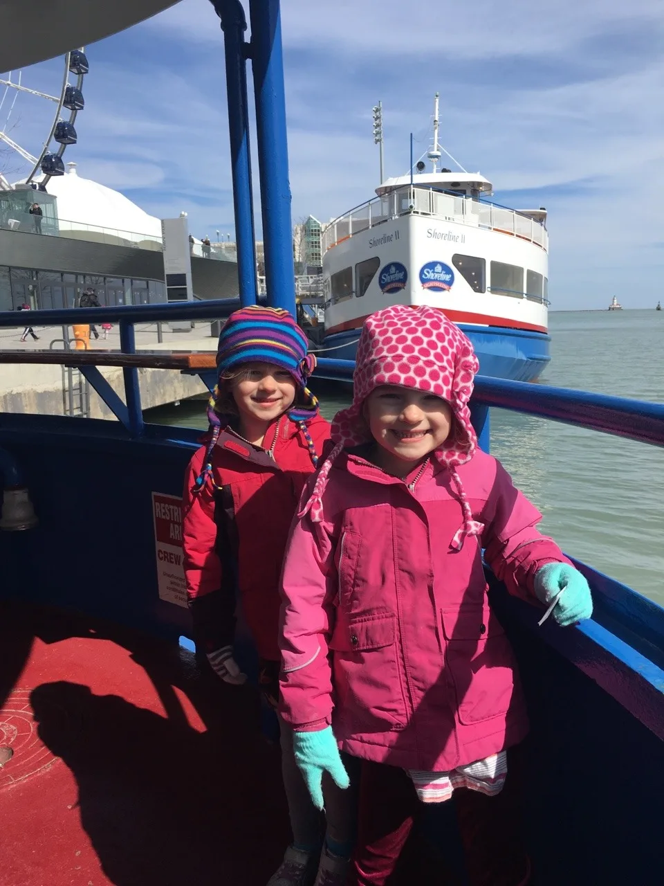 We also loved riding the free trolley to Navy Pier, taking a crazy high ride on the ferris wheel, and cruising around Lake Michigan. Some sister time walking from the Magnificent Mile to the Bean was fun too. John and the girls enjoyed their Chipotle picnic.