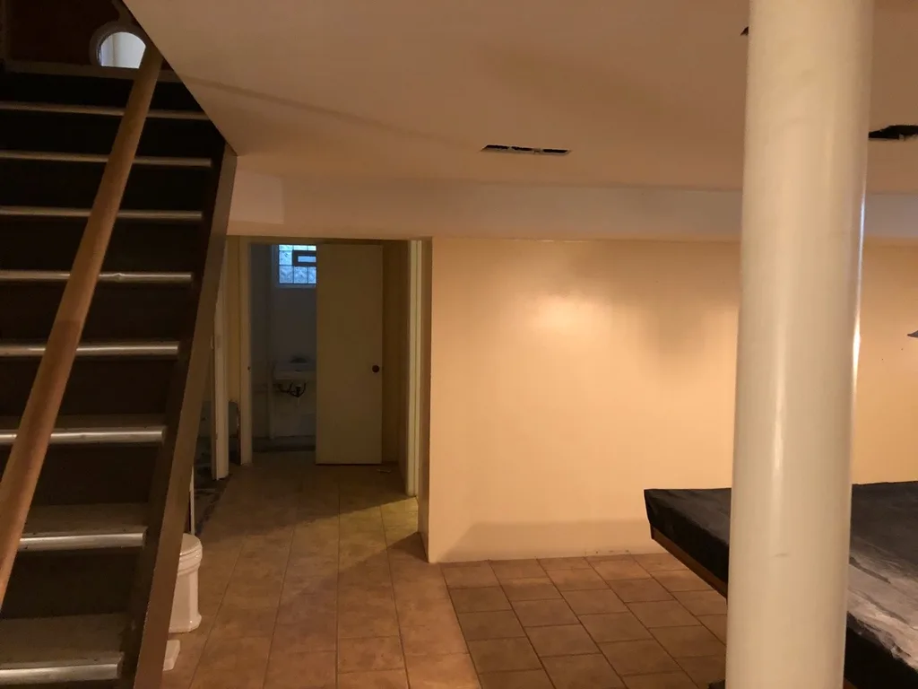 It still needs to be painted, but after four weeks our basement looks so much nicer!