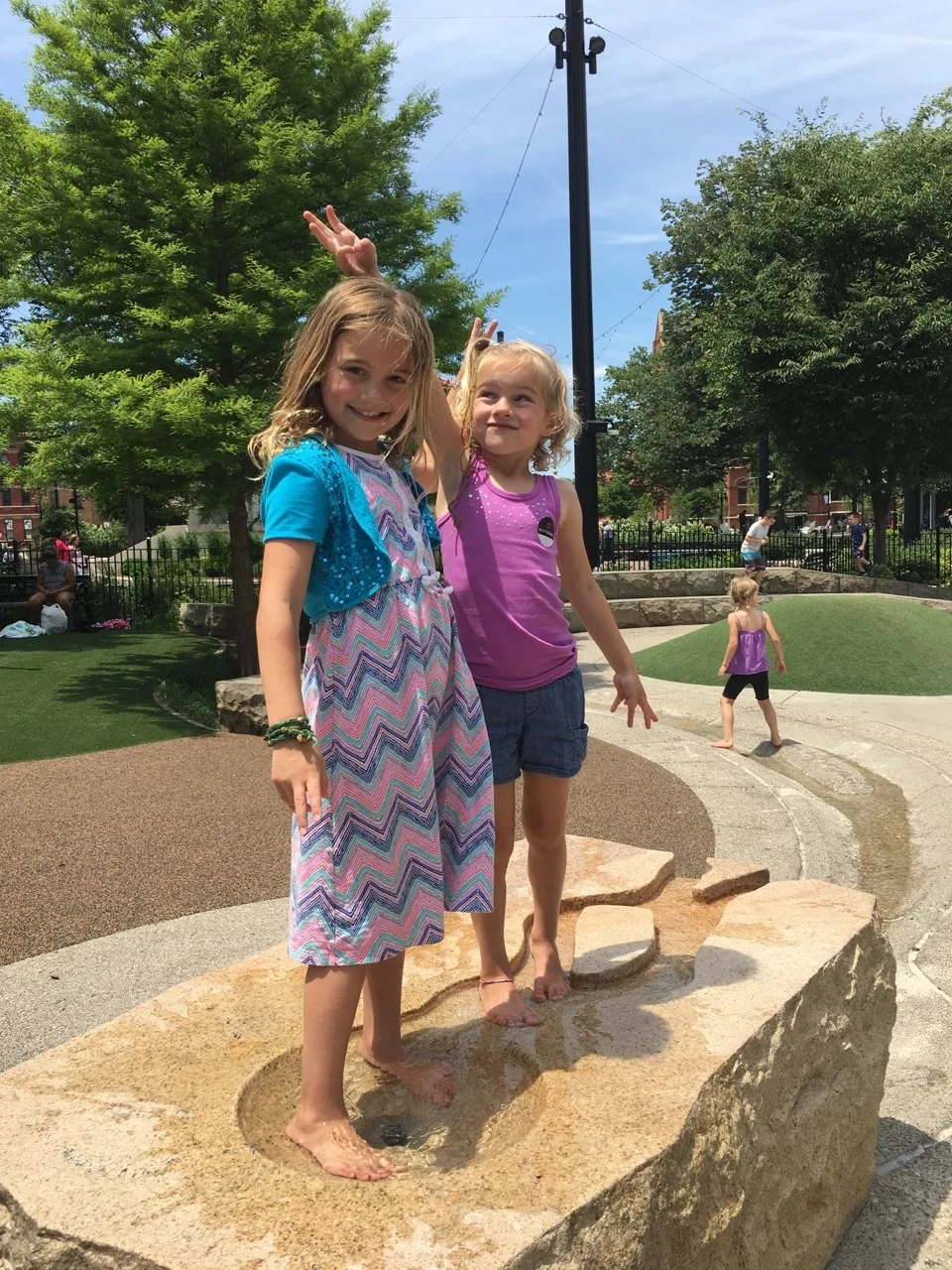 We had a great time downtown today. The girls especially loved playing on the spinner at Washington Park.