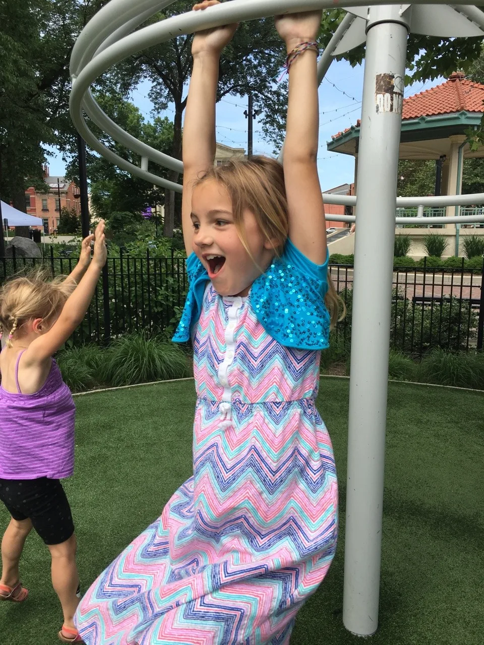 We had a great time downtown today. The girls especially loved playing on the spinner at Washington Park.