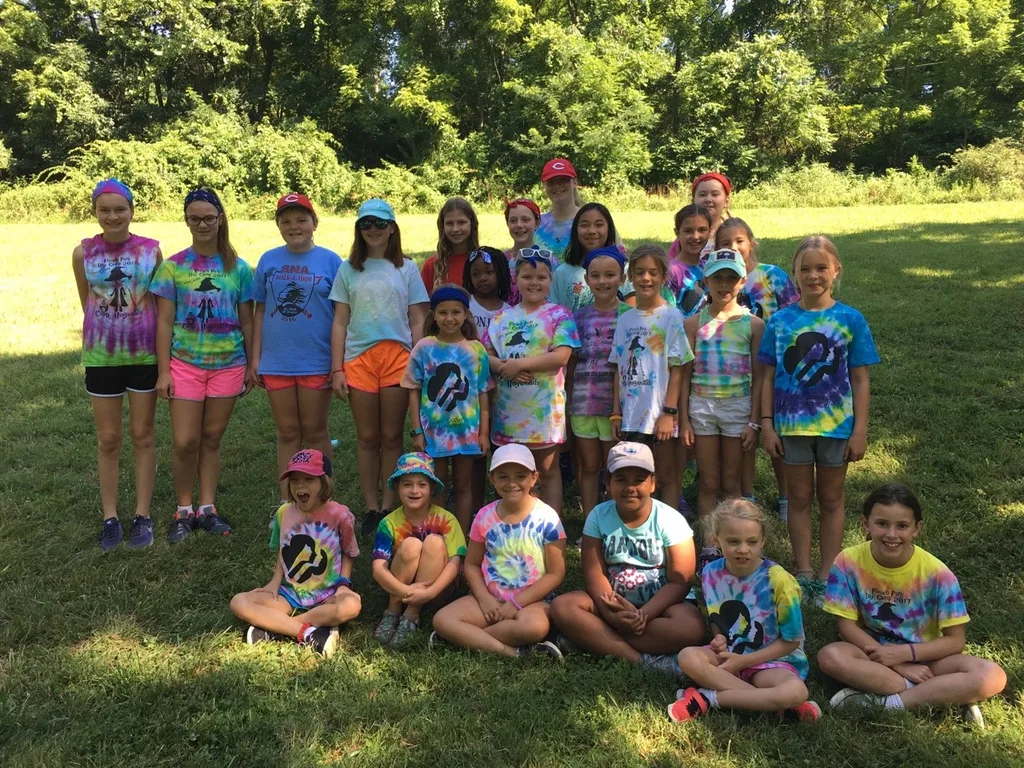 We had another good day at Girl Scout camp! In addition to hiking and creeking, the girls showed off their storytelling and drawing skills for our all-camp comic, added to their nature notebooks, learned fun Girl Scout games from the Red Unit, tie-dyed t-shirts, played drip drip drench, sang songs to the Pixies, and more!