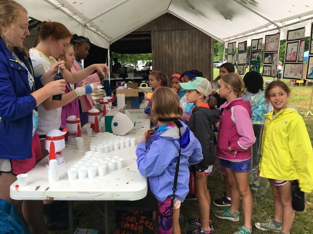 The last day at camp was a wet one! We spent some time in vans and were dismissed early, but they still had fun crafting, getting their faces painted, eating snow cones, making masks, and playing pictionary.