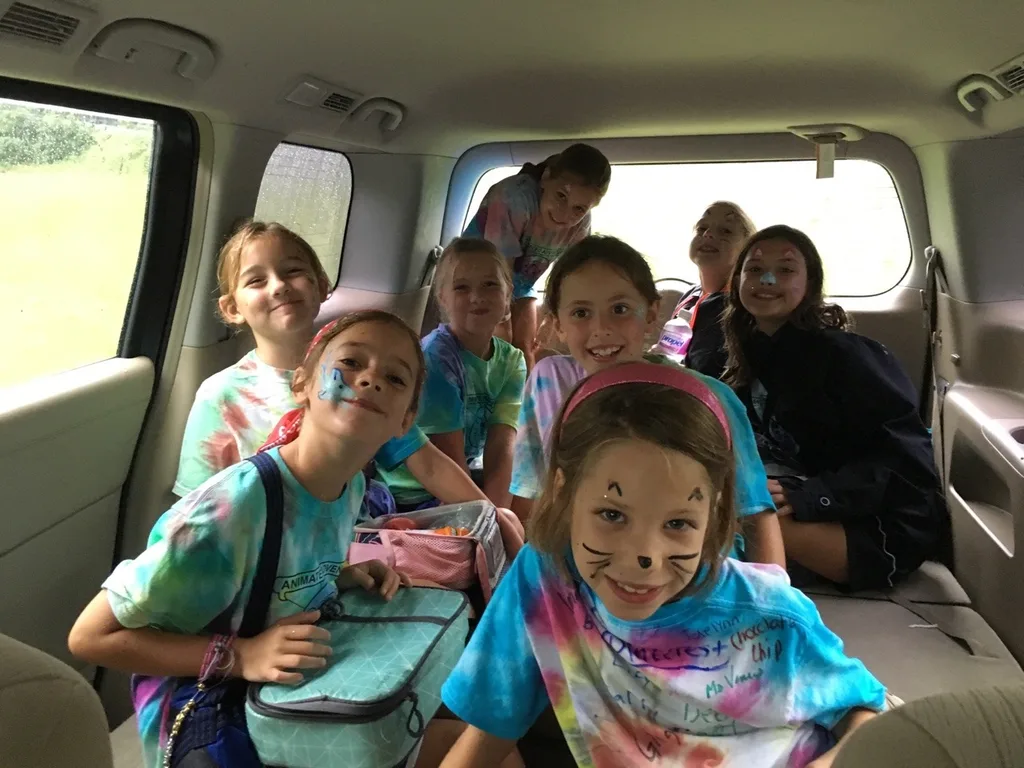 The last day at camp was a wet one! We spent some time in vans and were dismissed early, but they still had fun crafting, getting their faces painted, eating snow cones, making masks, and playing pictionary.