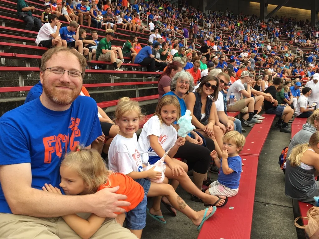 It didn’t rain on us this time! They won, and we got to see a fireworks show afterwards. Great evening!