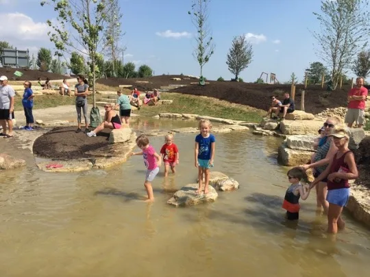 A hot, but fun Friday at the new naturescape at Summit Park.