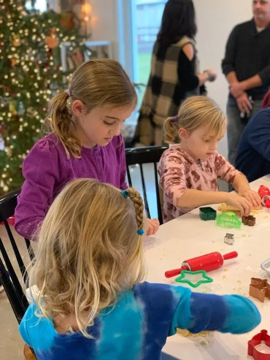 The girls had fun making cookies at Stella and Ruby’s house.