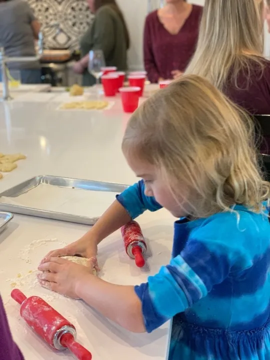 The girls had fun making cookies at Stella and Ruby’s house.
