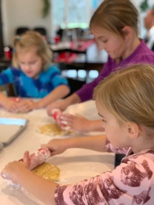The girls had fun making cookies at Stella and Ruby’s house.