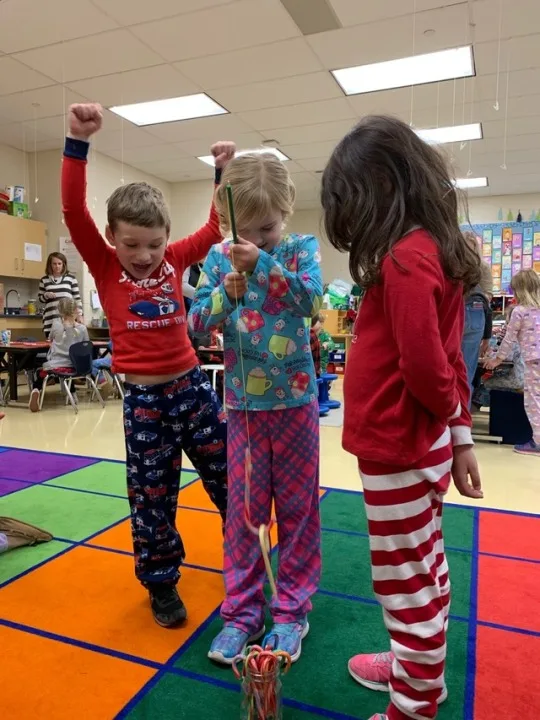 The girls enjoyed their kindergarten class holiday party, but were sad that it was their last day with their nice substitute teacher, Ms. Longwell.