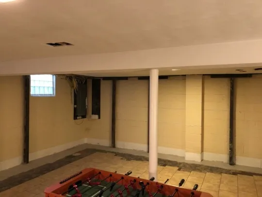 Basement before and after - a family room we now love to hang out in!