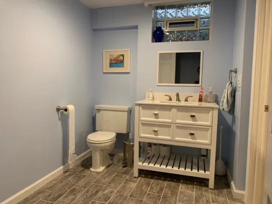 Basement before and after - a family room we now love to hang out in!