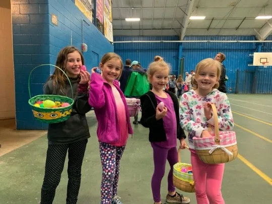 Big day! Easter egg hunt fun AND a new baby!