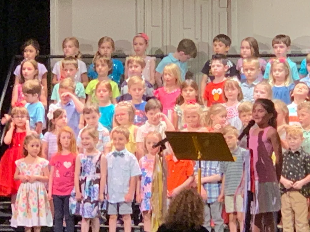 Celebrating 50 years of Sesame Street - Gwen and Josie’s kindergarten musical. (They’re on the left, in the top row.)