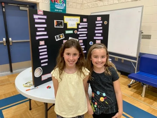 Research Fair - Abby, Nora and Anna all researched something related to space.