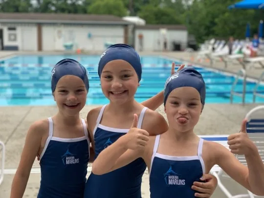 Gwen and Josie got excited about swimming after attending a real swim meet, and so they all swam at the mini-meet this morning!
