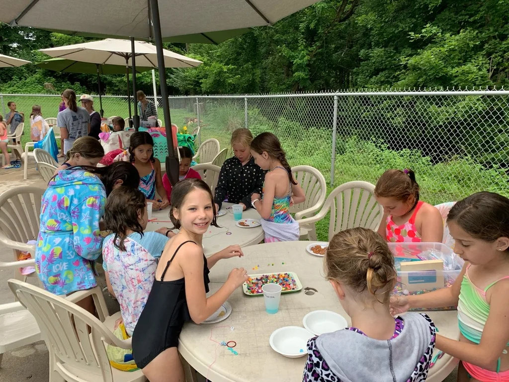 Cool and rainy, but these Junior Girl Scouts still had fun! Lots of swimming, SWAPS, slime, and pizza. Of course, the sun came out five minutes after the party ended!