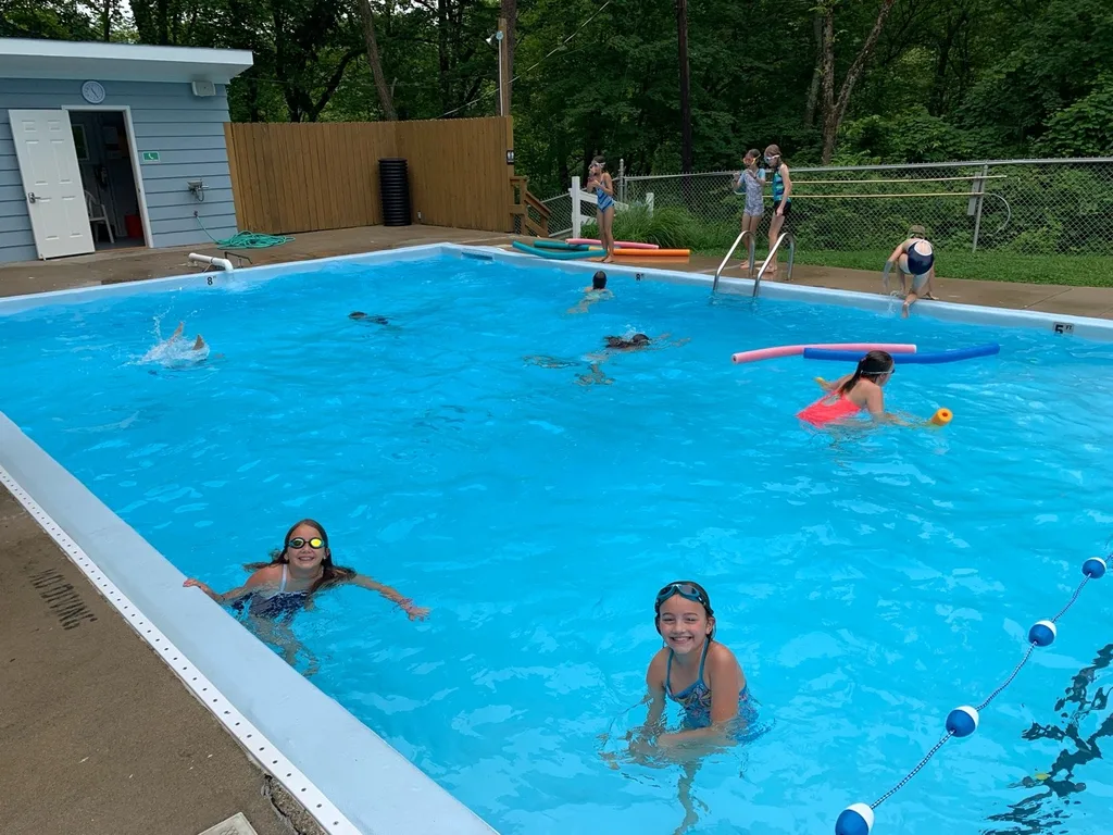 Cool and rainy, but these Junior Girl Scouts still had fun! Lots of swimming, SWAPS, slime, and pizza. Of course, the sun came out five minutes after the party ended!