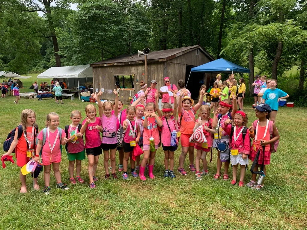 We all had an awesome first day at Girl Scout camp! Abby adventured with some friends and other leaders in the green unit, while I led Gwen and Josie in the pink unit.