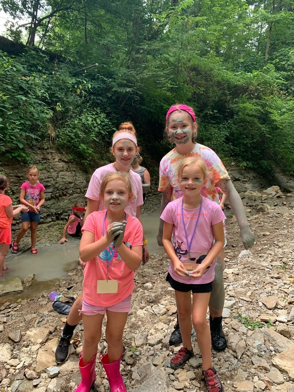 We all had an awesome first day at Girl Scout camp! Abby adventured with some friends and other leaders in the green unit, while I led Gwen and Josie in the pink unit.