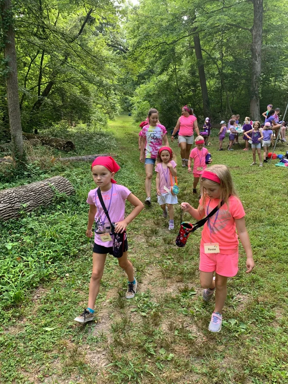 We all had an awesome first day at Girl Scout camp! Abby adventured with some friends and other leaders in the green unit, while I led Gwen and Josie in the pink unit.