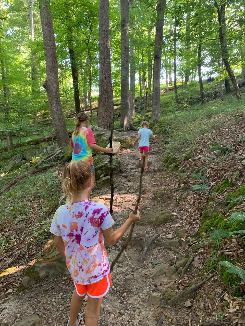 Our quick overnight trip to Mammoth Cave and the Kentucky Horse Park was so much fun! Although Gwen and Josie weren’t quite ready to tour a cave for two hours, Abby and John loved their historic cave tour. (We enjoyed the Sloan’s Pond walk led by a park ranger.) So many great hikes, and they were sworn in as Junior Rangers!