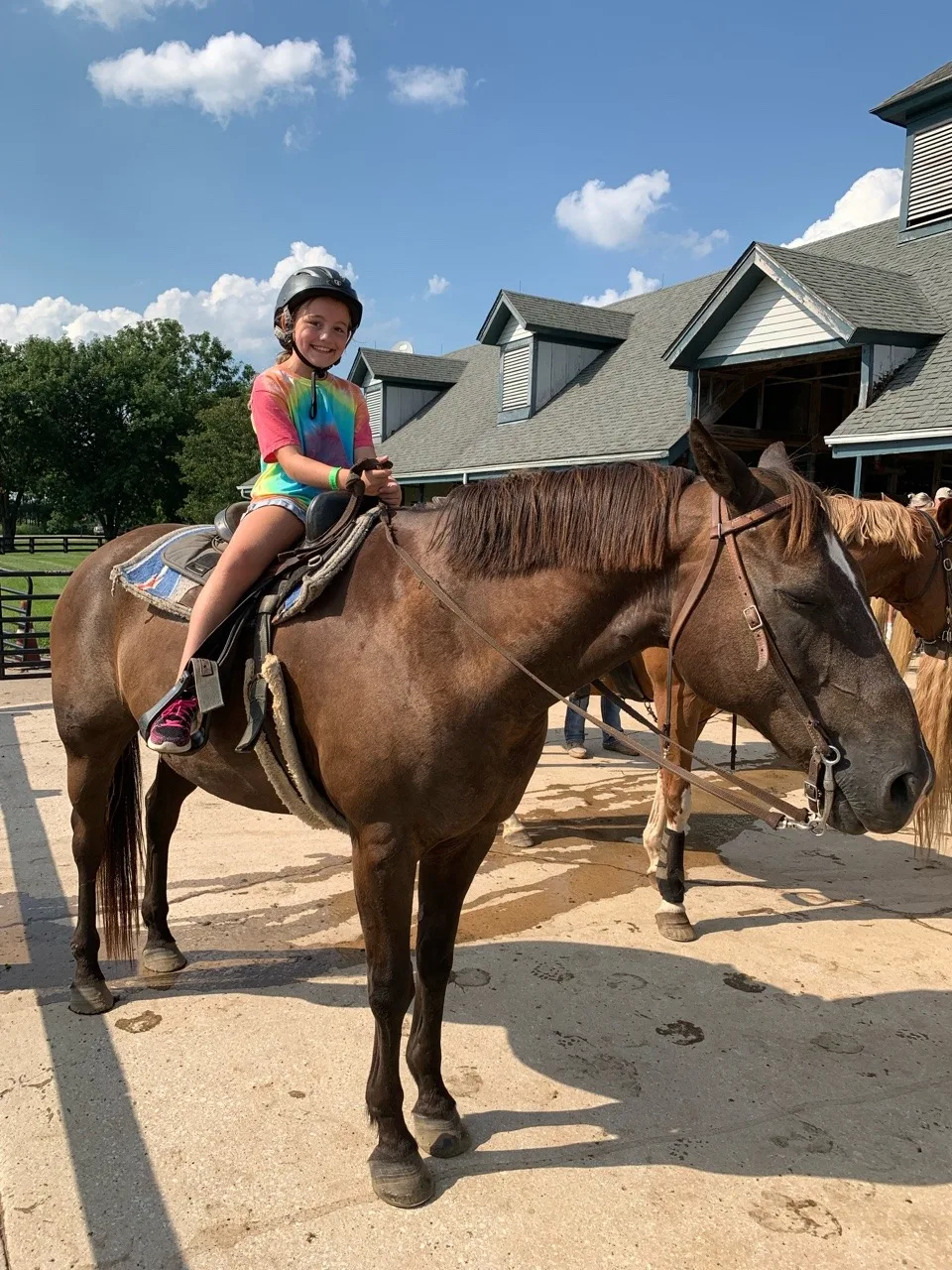 The highlight of the Kentucky Horse Park was definitely that Abby got to ride her first horse! We went on a trail ride while Gwen and Josie rode ponies at the corral.