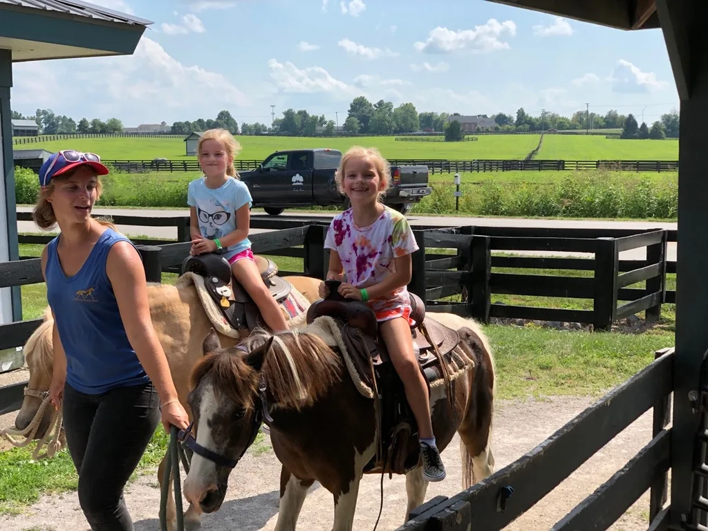 The highlight of the Kentucky Horse Park was definitely that Abby got to ride her first horse! We went on a trail ride while Gwen and Josie rode ponies at the corral.