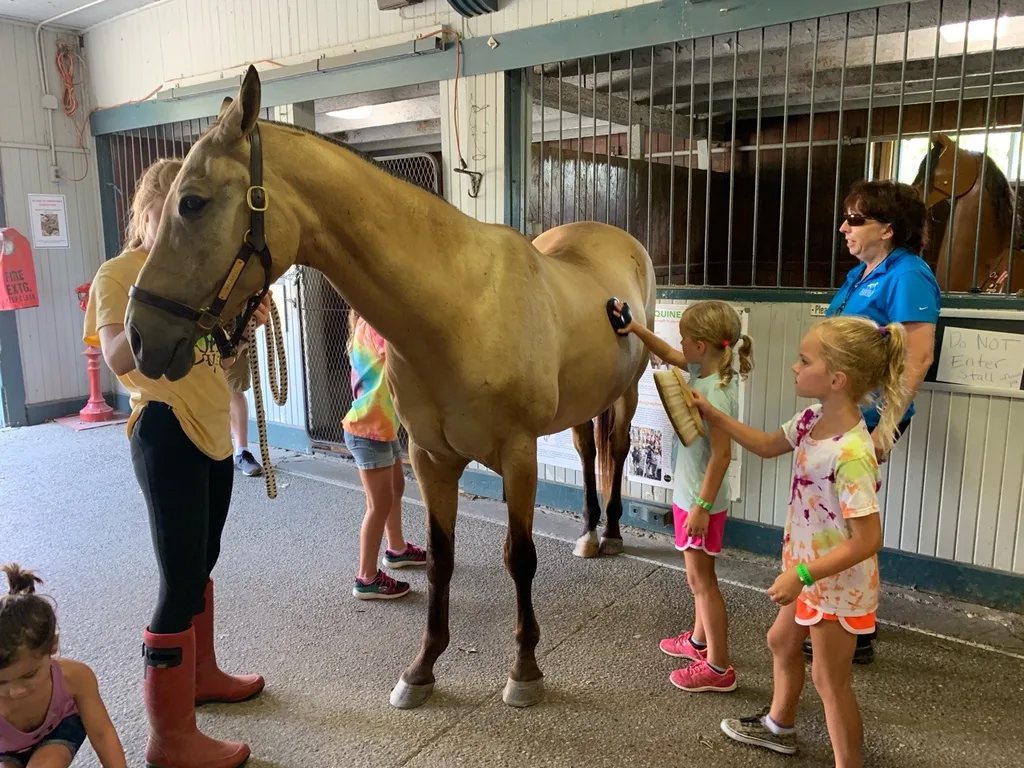 The highlight of the Kentucky Horse Park was definitely that Abby got to ride her first horse! We went on a trail ride while Gwen and Josie rode ponies at the corral.