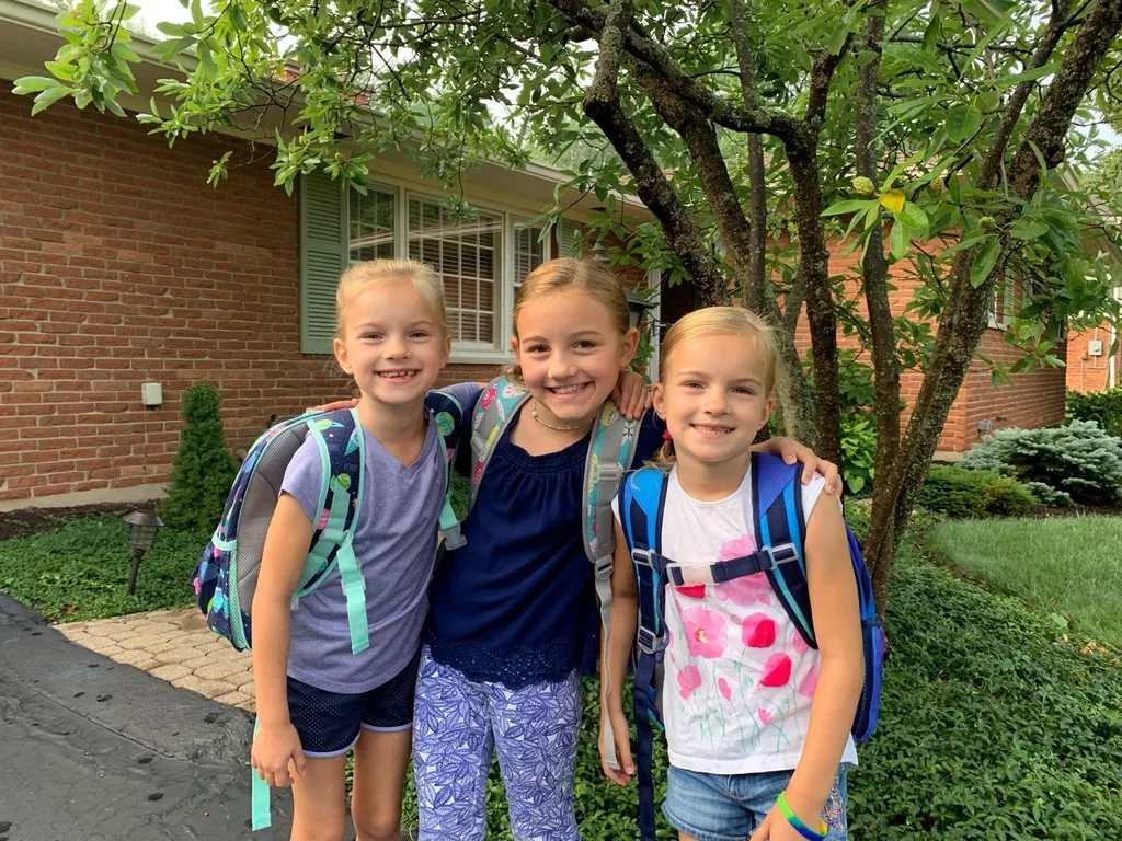 They were so excited about their first day of first and fourth grade!
