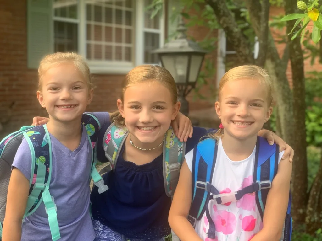 They were so excited about their first day of first and fourth grade!
