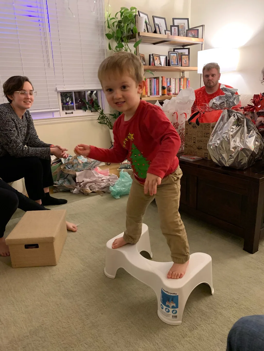 Christmas Eve: Abby’s new rules for the gift grab were a hit!
