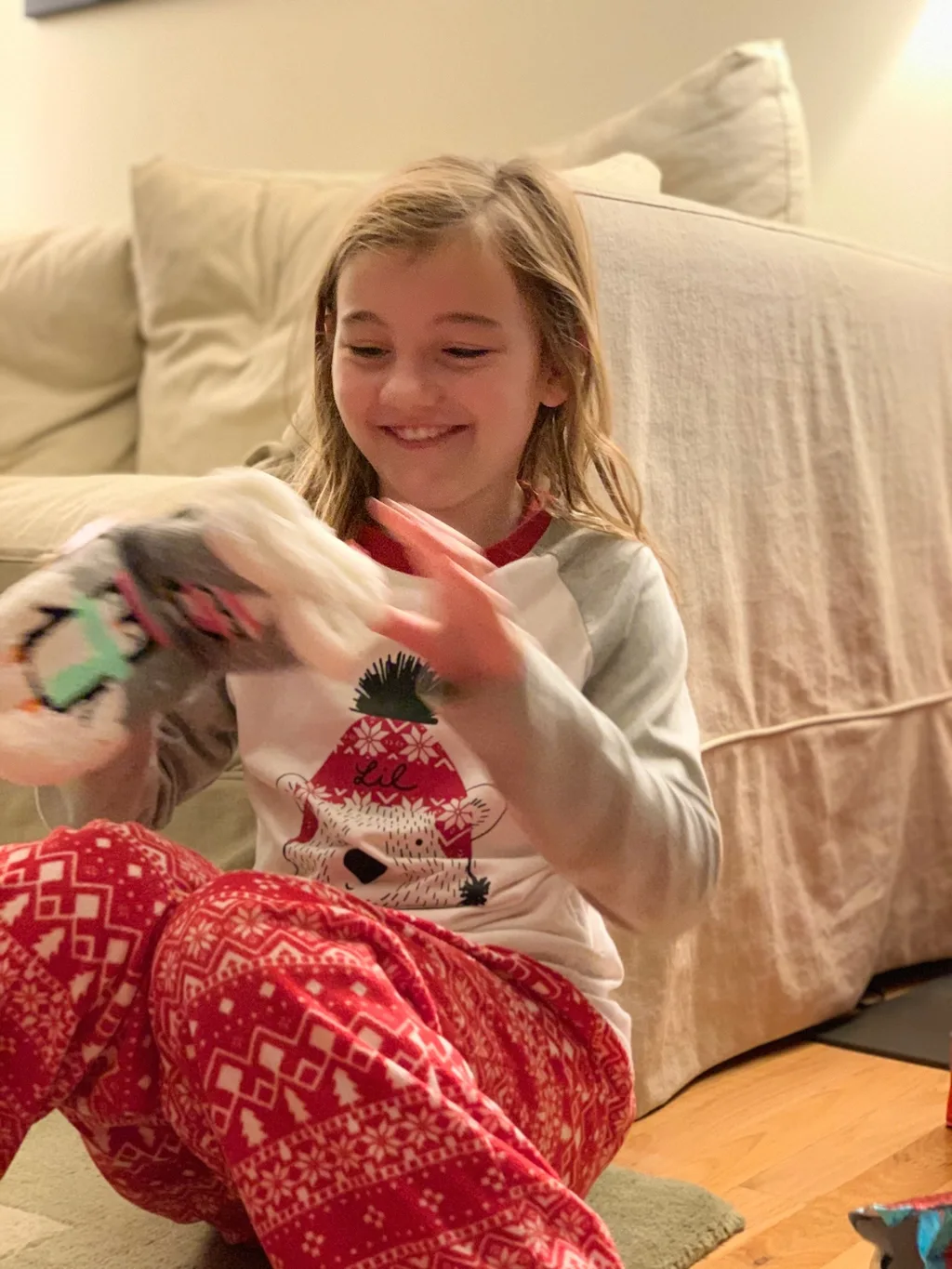 Abby tried to stay up to catch Santa; no luck. Christmas morning featured lots of fun new toys for our maker space.