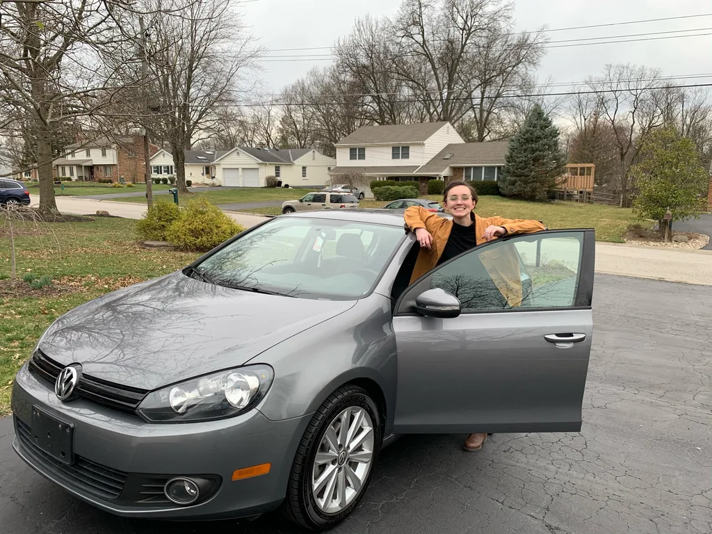 Big day for Clara today! She bought her first car! Only slightly obvious that John helped.