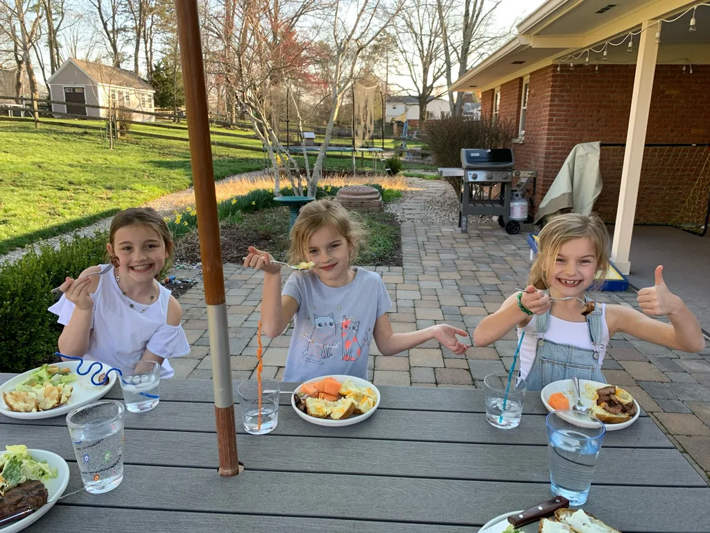 More hiking, cornhole games, soccer, trampoline jumping, walks, cooking, baking, making homemade ice cream, gardening, and creating “coronavirus lemonade stand” plans filled our past few days. Thank goodness for our nice weather!