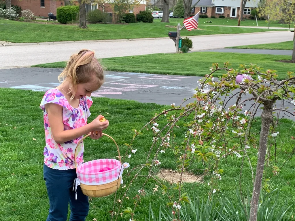 Although they were sad that our neighborhood Easter egg hunt was cancelled and Grandpa couldn’t come over for their traditional egg hunt, they did love finding the 255 eggs hidden by us!