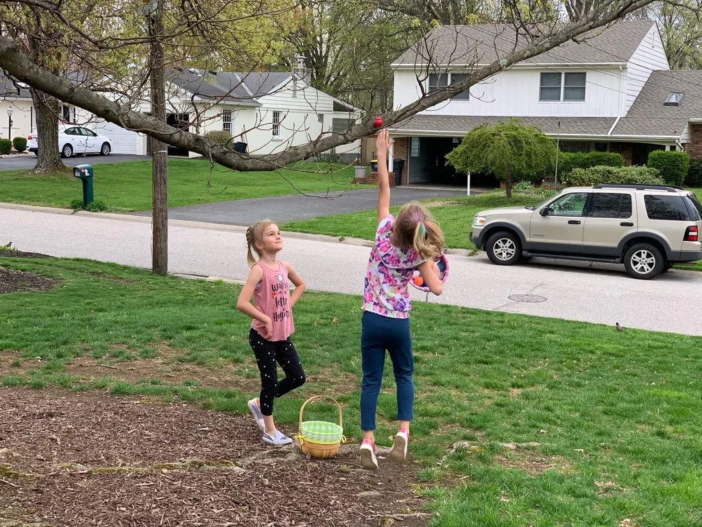 Although they were sad that our neighborhood Easter egg hunt was cancelled and Grandpa couldn’t come over for their traditional egg hunt, they did love finding the 255 eggs hidden by us!