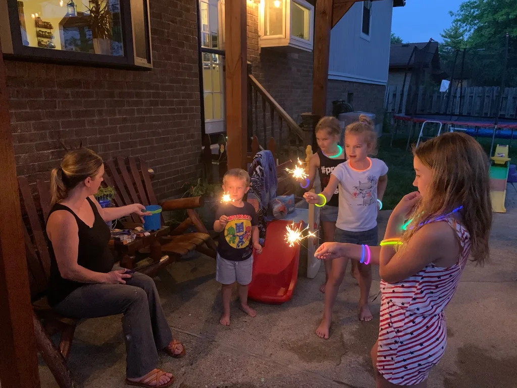 Fourth of July festivities were different this year, but still fun! We loved watching the fireworks poolside with family, swimming at our pool on the fourth, and watching our neighbors’ fireworks show too.