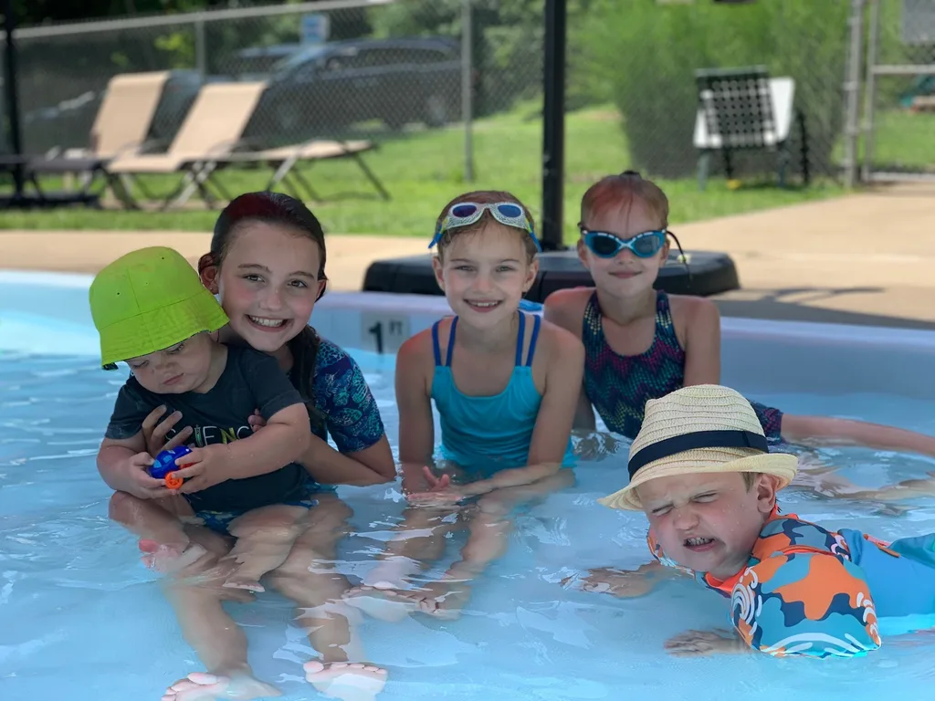 Timmy called us in tears on Saturday wondering why “we never came to visit him.” So we invited them over for a swim on Monday. He left a happy boy!