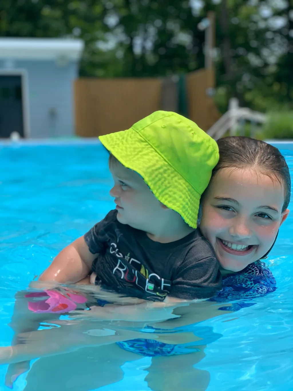 Timmy called us in tears on Saturday wondering why “we never came to visit him.” So we invited them over for a swim on Monday. He left a happy boy!