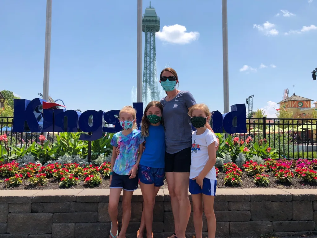 Quite the experience today! I was extremely anxious, but it was not crowded and KI did a good job with distancing and other safety measures. The girls had lots of fun! Josie rode a bunch of coasters outside Snoopy land (including Mystic Timbers). They loved Whitewater Canyon. Very hot, and wearing a mask all day was not fun, but overall a good time.