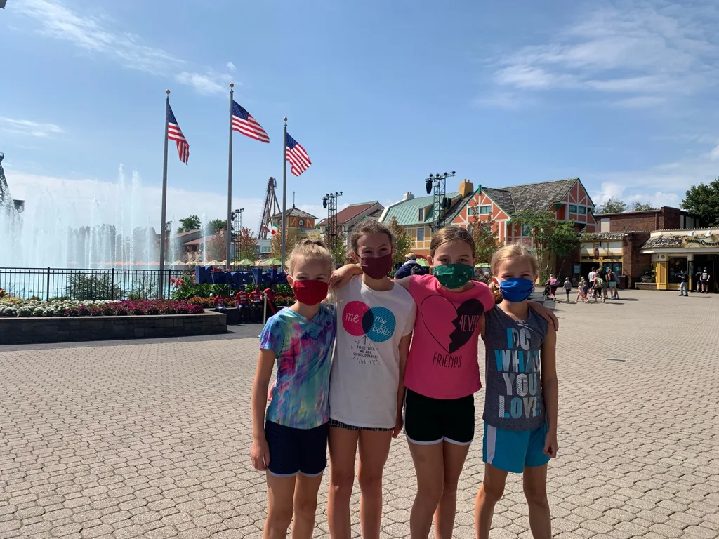 Our third visit this summer was the best so far! Lots of firsts: Josie rode The Bat and Banshee for the first time, Gwen and Josie braved Drop Tower, all four girls experienced Congo Falls, and Nora enjoyed her first trip on Whitewater Canyon.