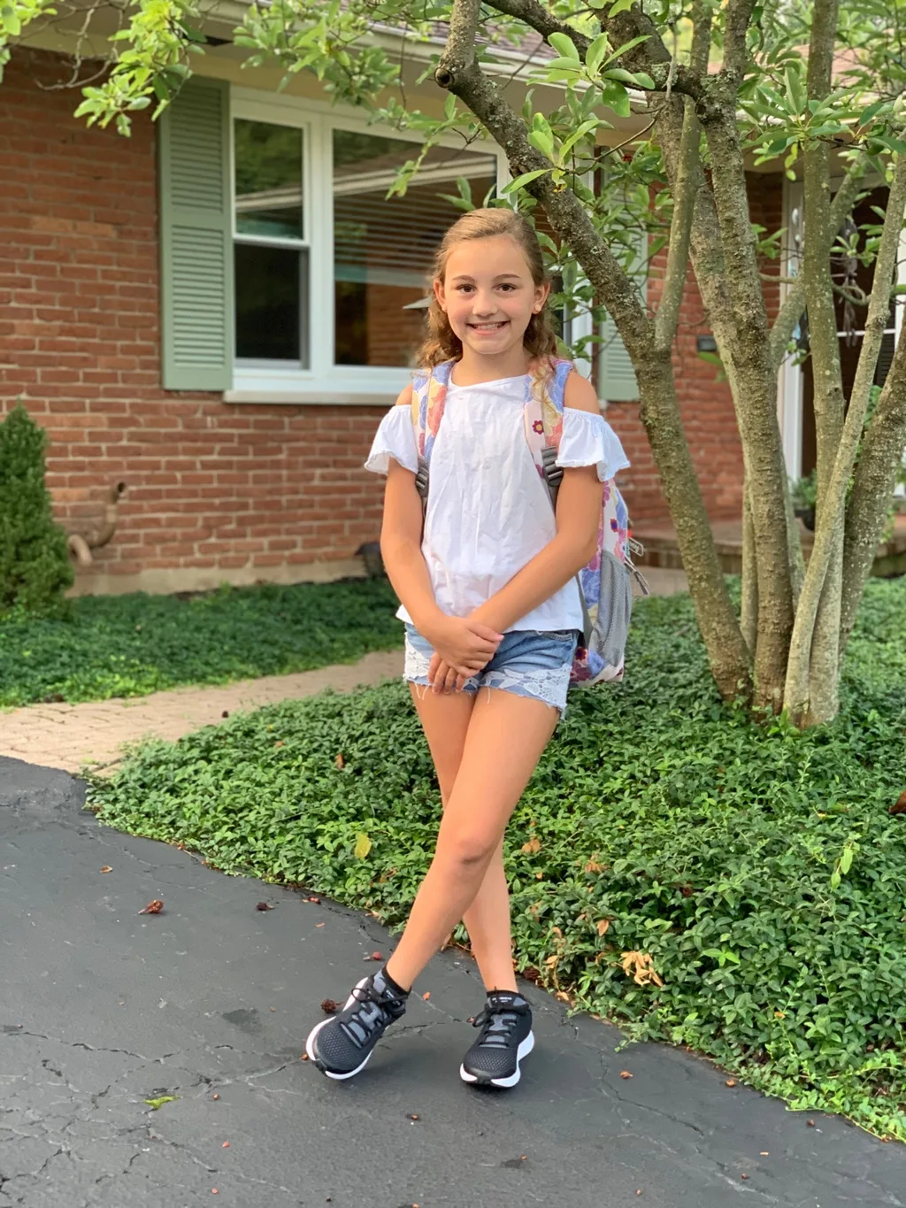 The girls were so excited about their first day back at school! The only thing Abby didn’t like was “no real learning or homework.”